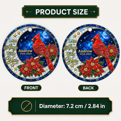 Cardinal From Heaven, Gift For Famliy - Personalized Round Shaped Ceramic Ornament