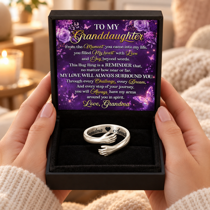 My Love Will Always Surround You, Gift For Granddaughter From Grandma | Personalized Hug Ring