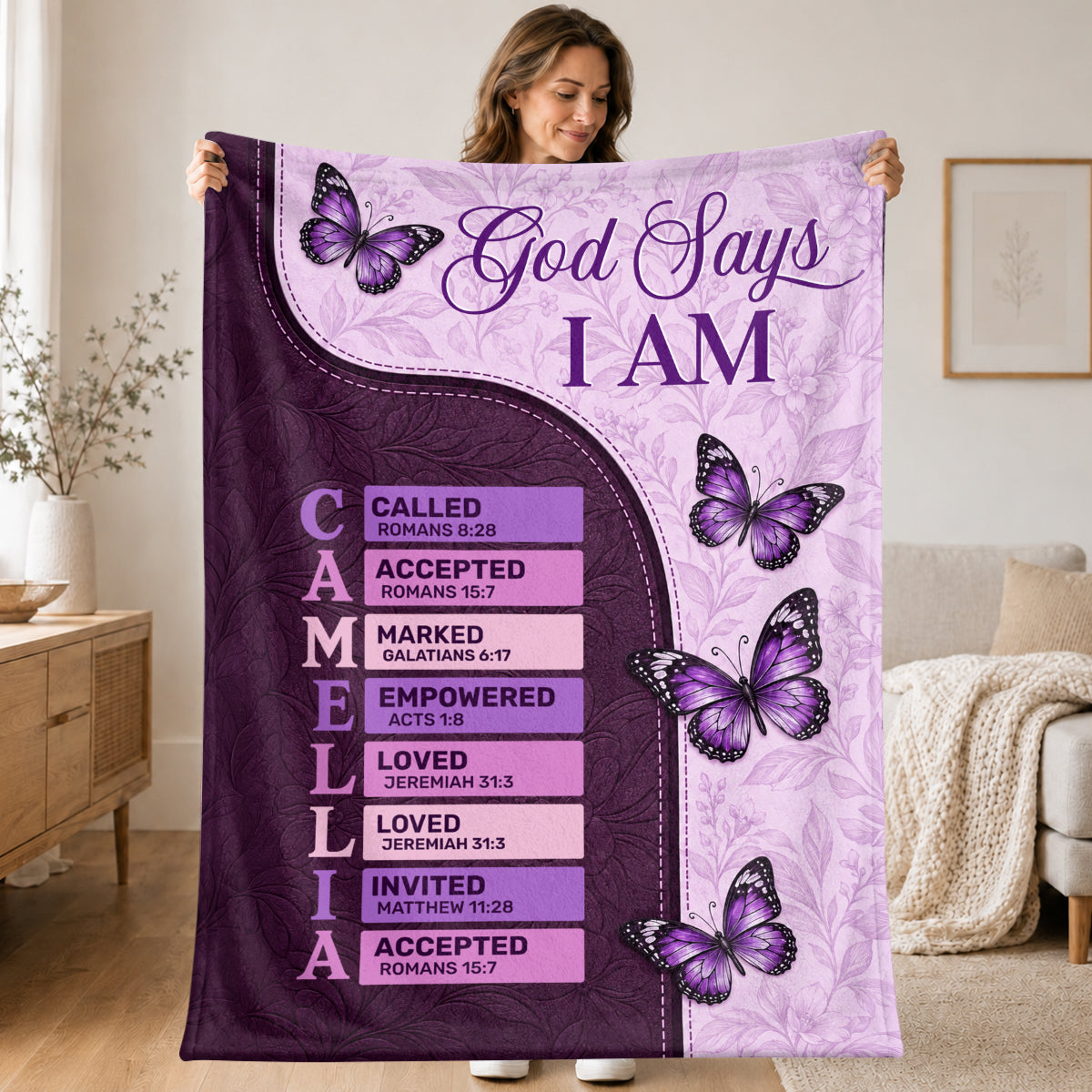 God Says, Gift For Loved One | Personalized Fleece Blanket