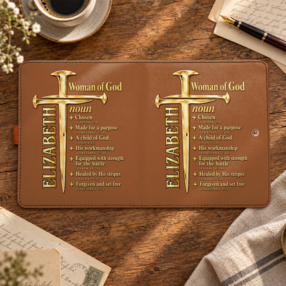 A Child Of God, Gift For Him | Personalized Leather Notebook Cover With Pocket