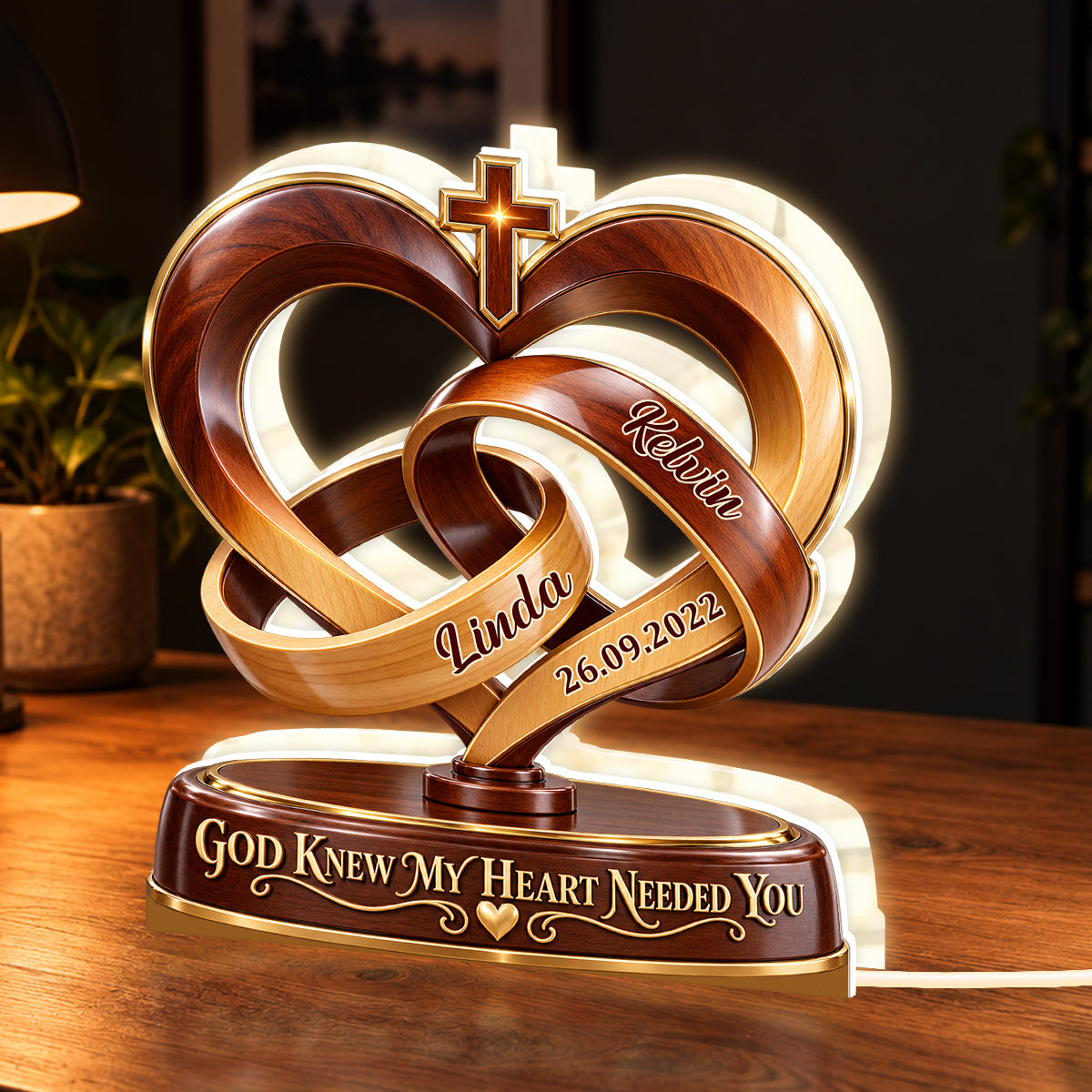 God Knew My Heart Needed You, Gift For Loved One | Personalized Light Box