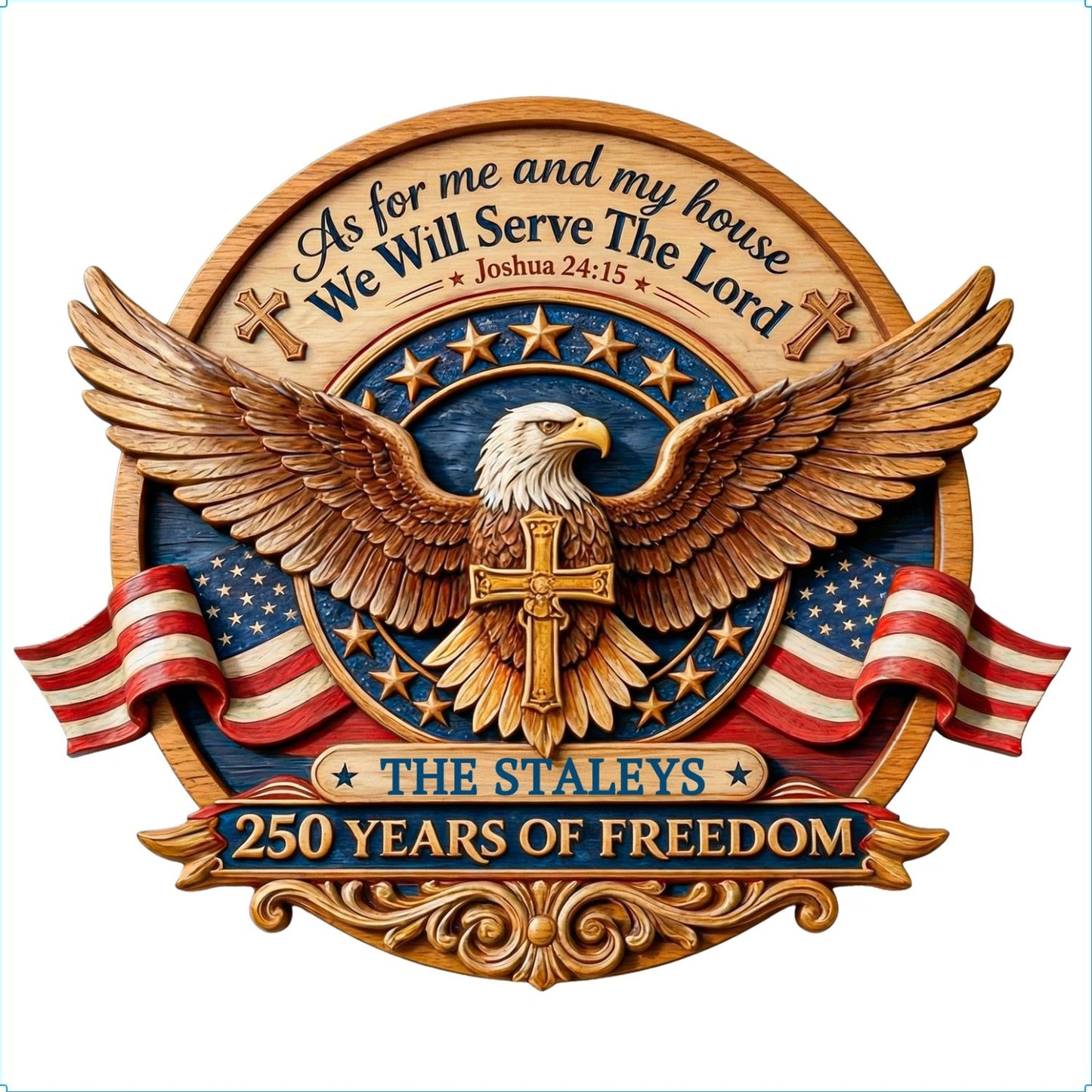 As For Me And My House We Will Serve The Lord - Personalized Wooden Door Sign