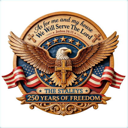 As For Me And My House We Will Serve The Lord - Personalized Wooden Door Sign
