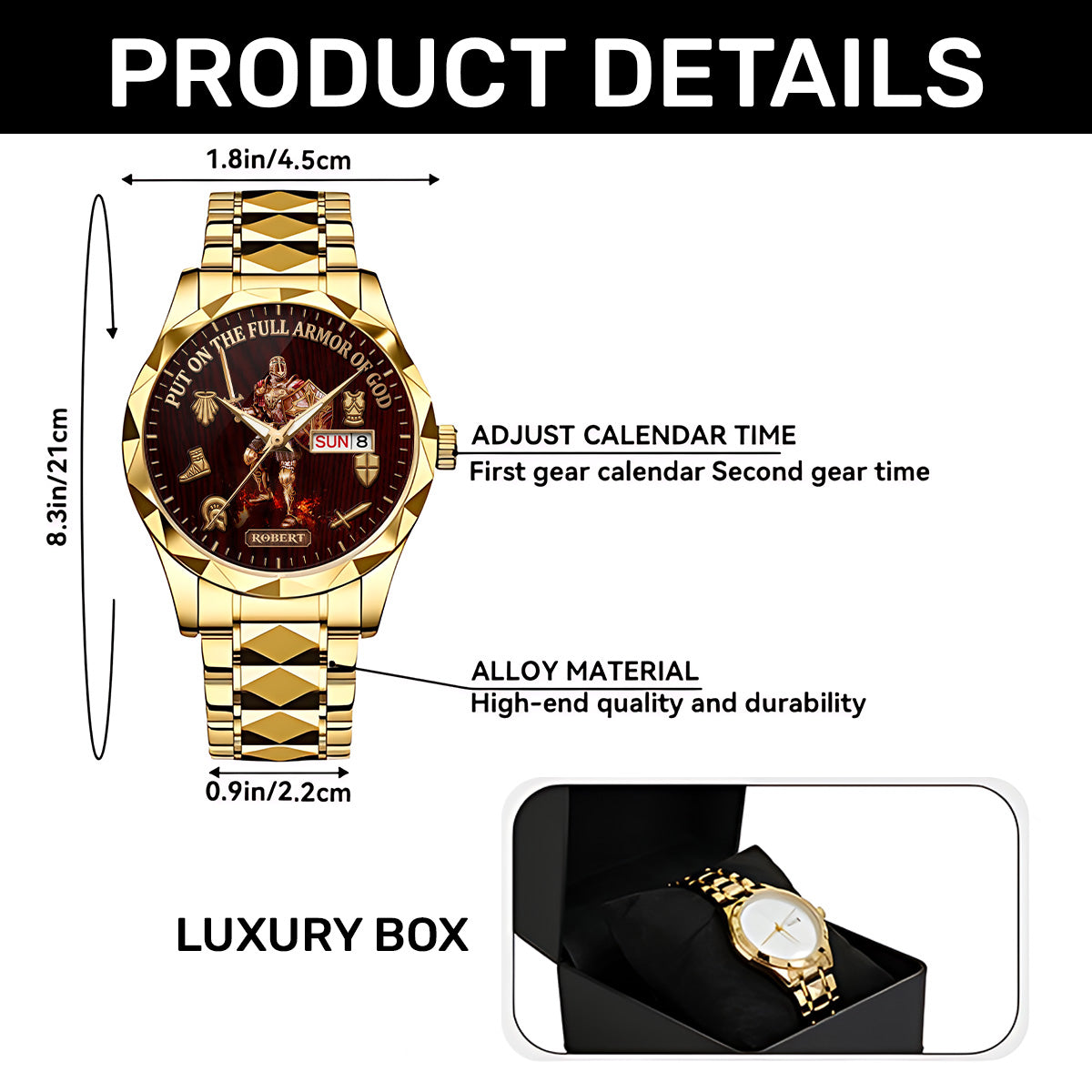 Put On The Full Armor Of God | Personalized Men's Wrist Watch