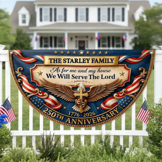 As For Me And My Family We Will Serve The Lord - Personalized Non-Pleated Fan Flag