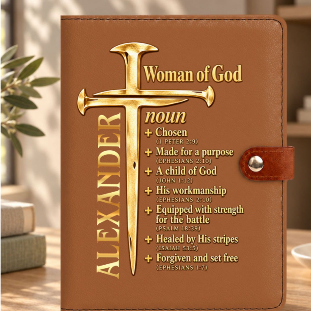 A Child Of God, Gift For Him | Personalized Leather Notebook Cover With Pocket