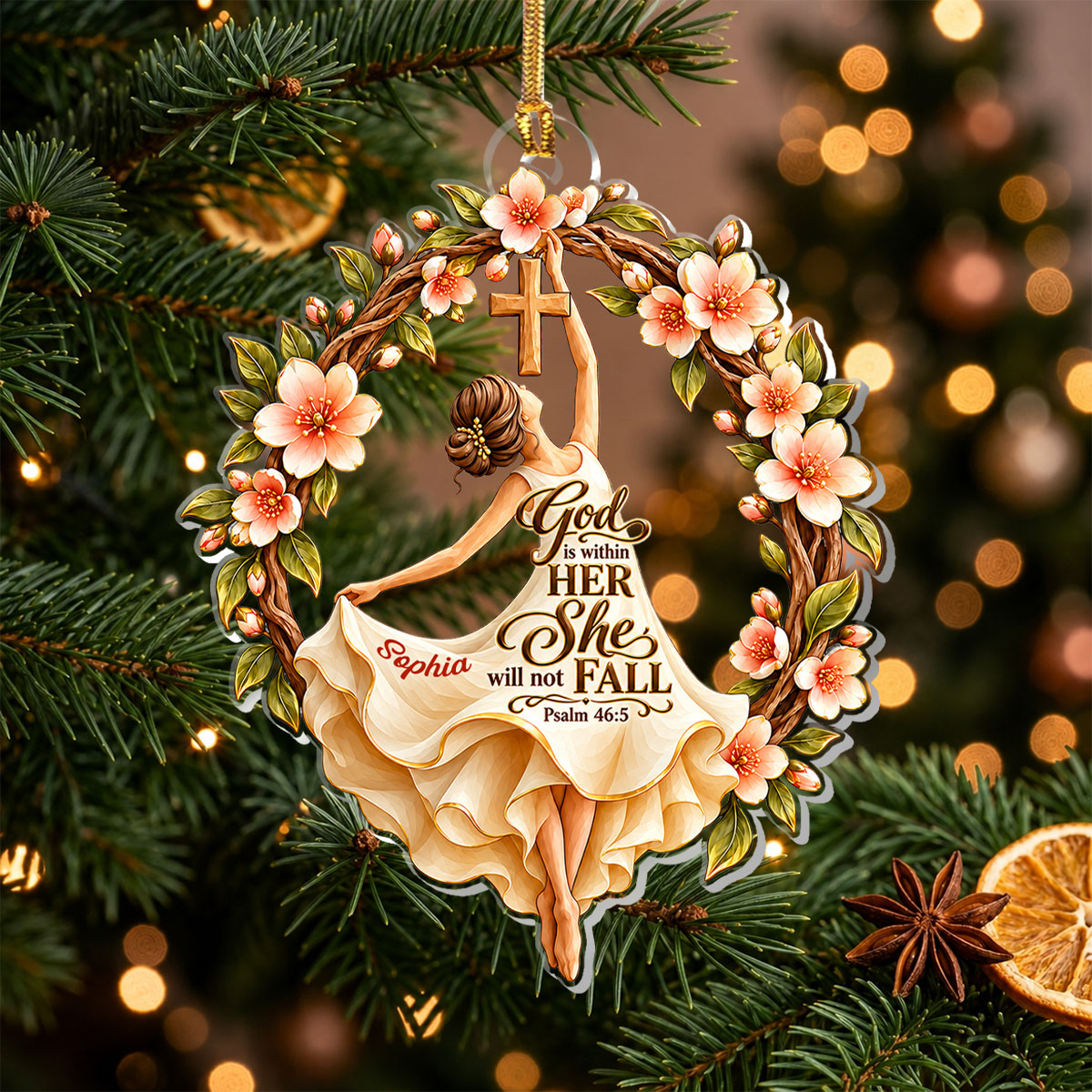 God Is Within Her, Gift For Her | Personalized 1-Layer Acrylic Ornament