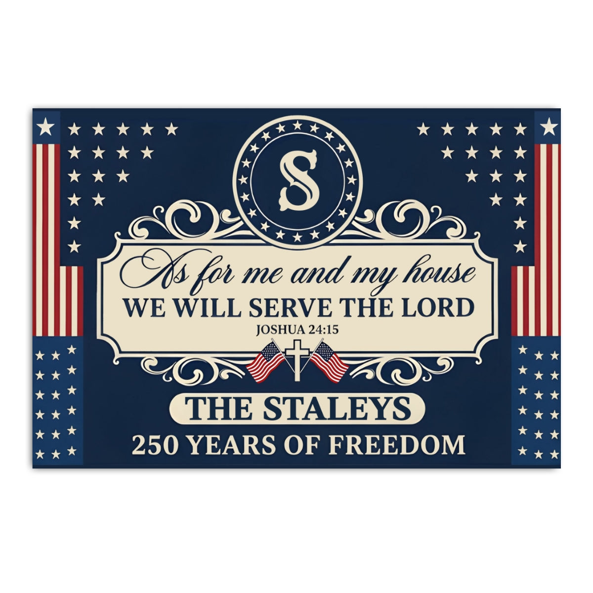 We Will Serve The Lord - Personalized Doormat
