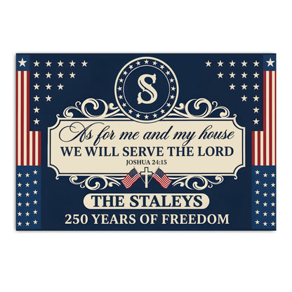 We Will Serve The Lord - Personalized Doormat