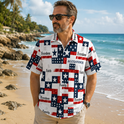 Faith Family Freedom, Gift of Unity | Personalized Hawaiian Shirt