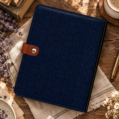 Man Of God Husband Dad Protector Hero, Gift For Dad | Personalized Leather Notebook Cover With Pocket