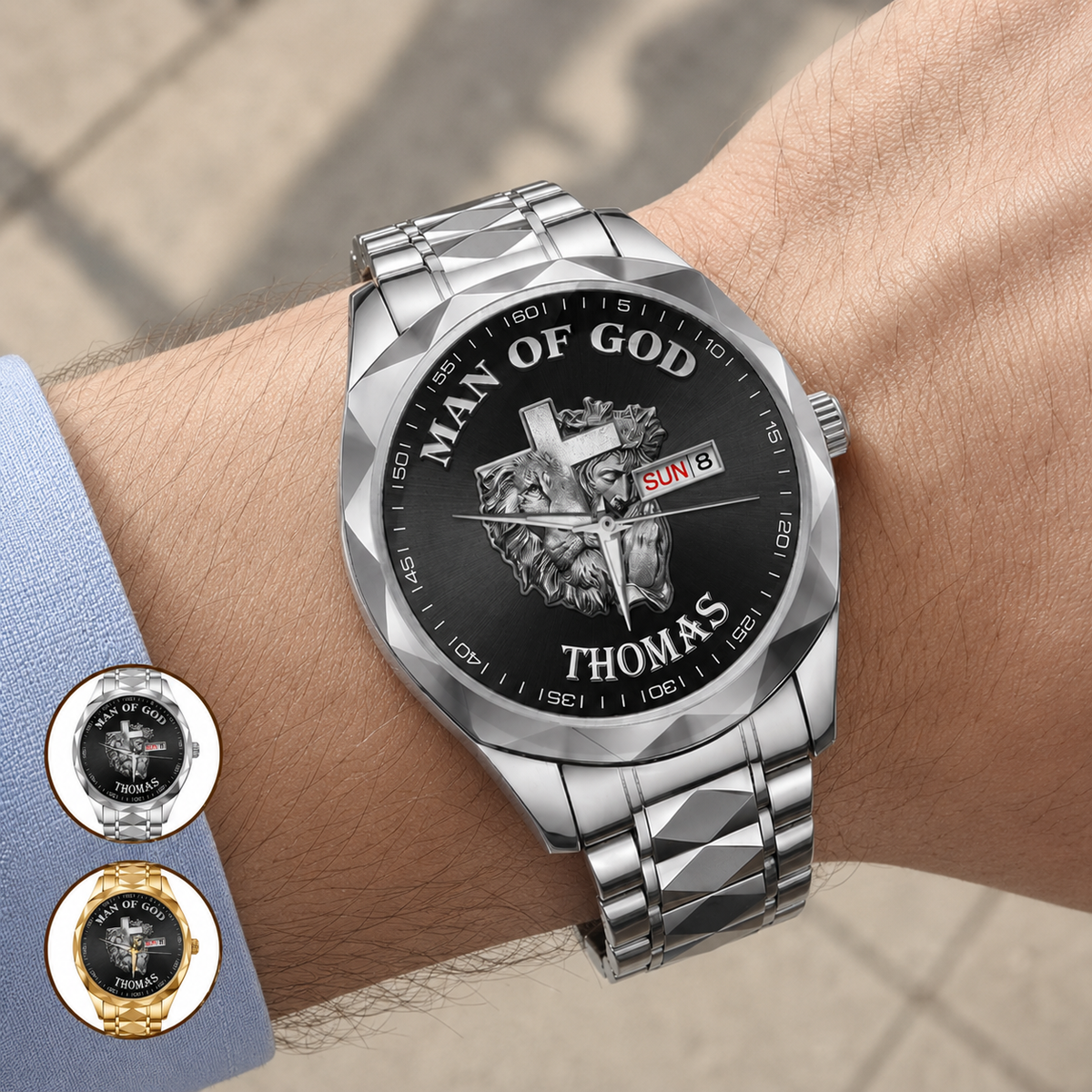 Man Of God, Gift of Faith | Personalized Men's Wrist Watch