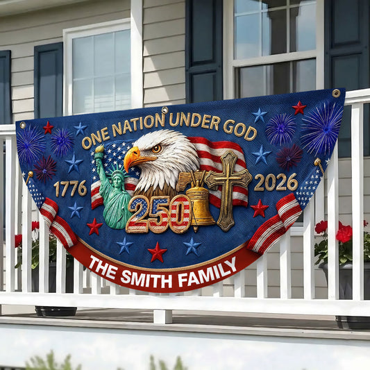 One Nation Under God - Personalized Non-Pleated Fan Flag