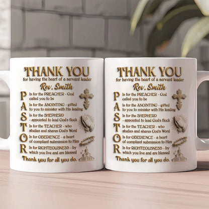 Thank You Pastor, Gift For Pastor | Personalized Ceramic Coffee Mug