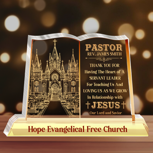 Thank You For All You Do, Gift For Pastor | Personalized Custom Shaped Squared Acrylic Plaque