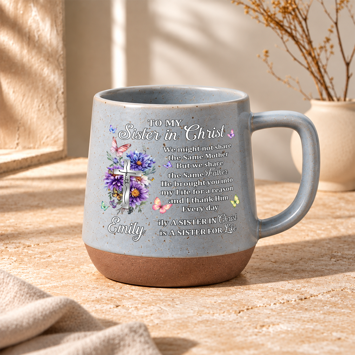 To My Sister In Christ, Gift For Sister | Personaliezd 12OZ Conical Coffee Mug