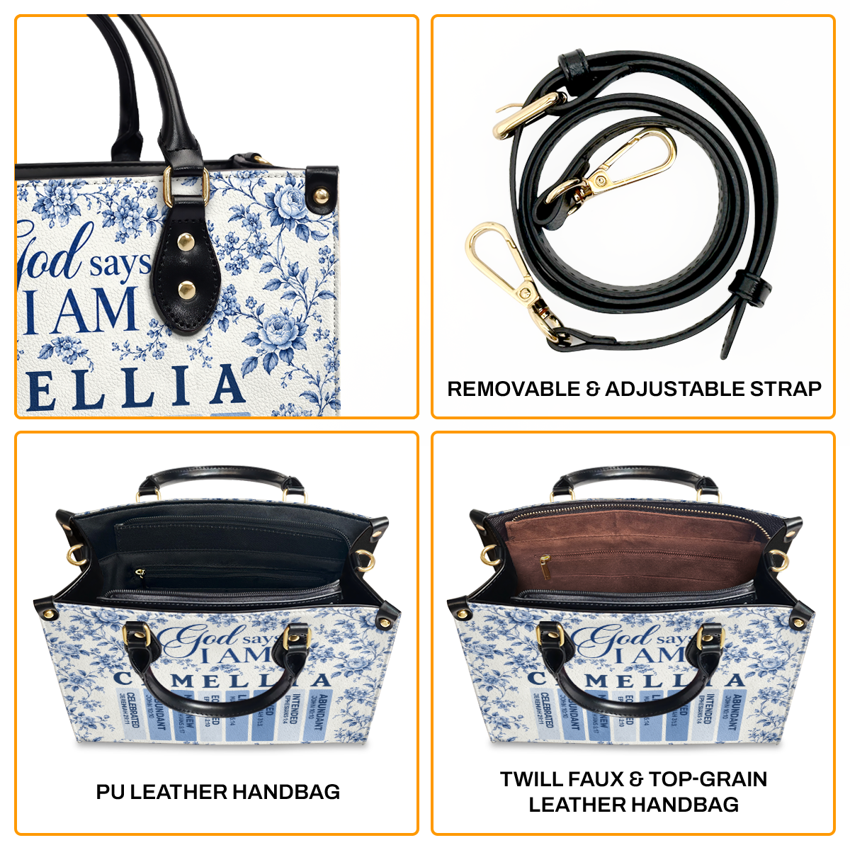 God Says I Am, Gift For Women | Personalized Leather Handbag