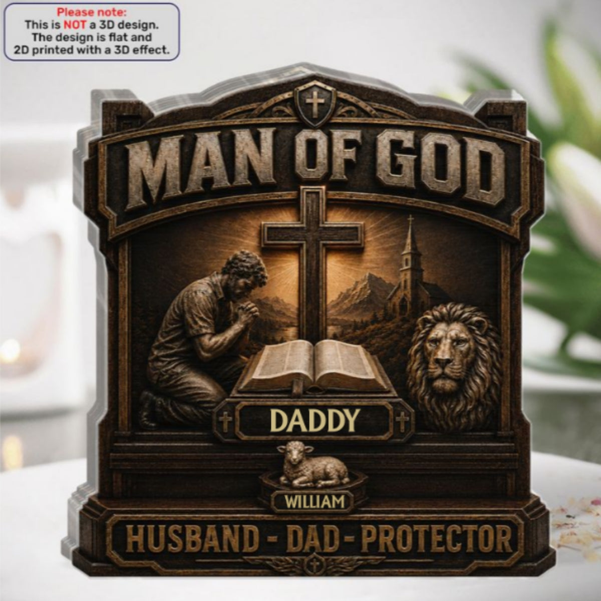 Man Of God, Gift For Dad | Personalized Custom Shaped Acrylic Plaque