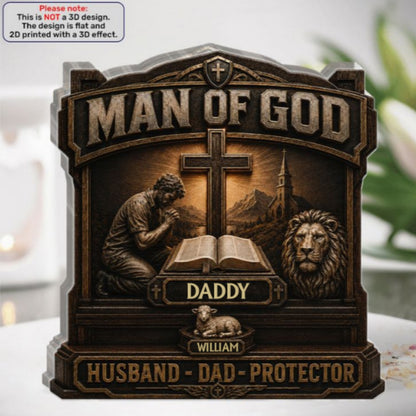 Man Of God, Gift For Dad | Personalized Custom Shaped Acrylic Plaque