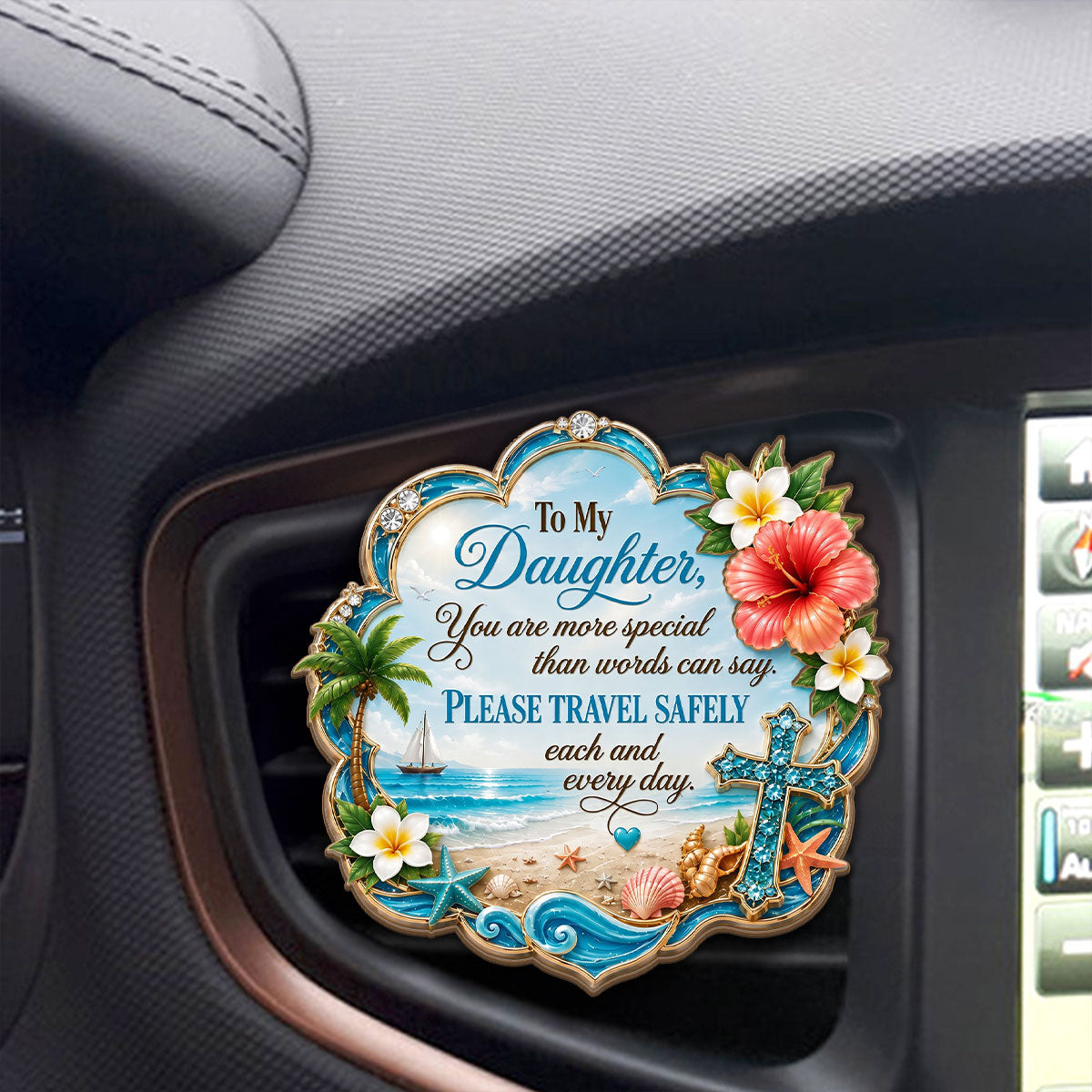 Please Travel Safely Each And Every Day, Gift For Granddaughter | Car Visor Clip