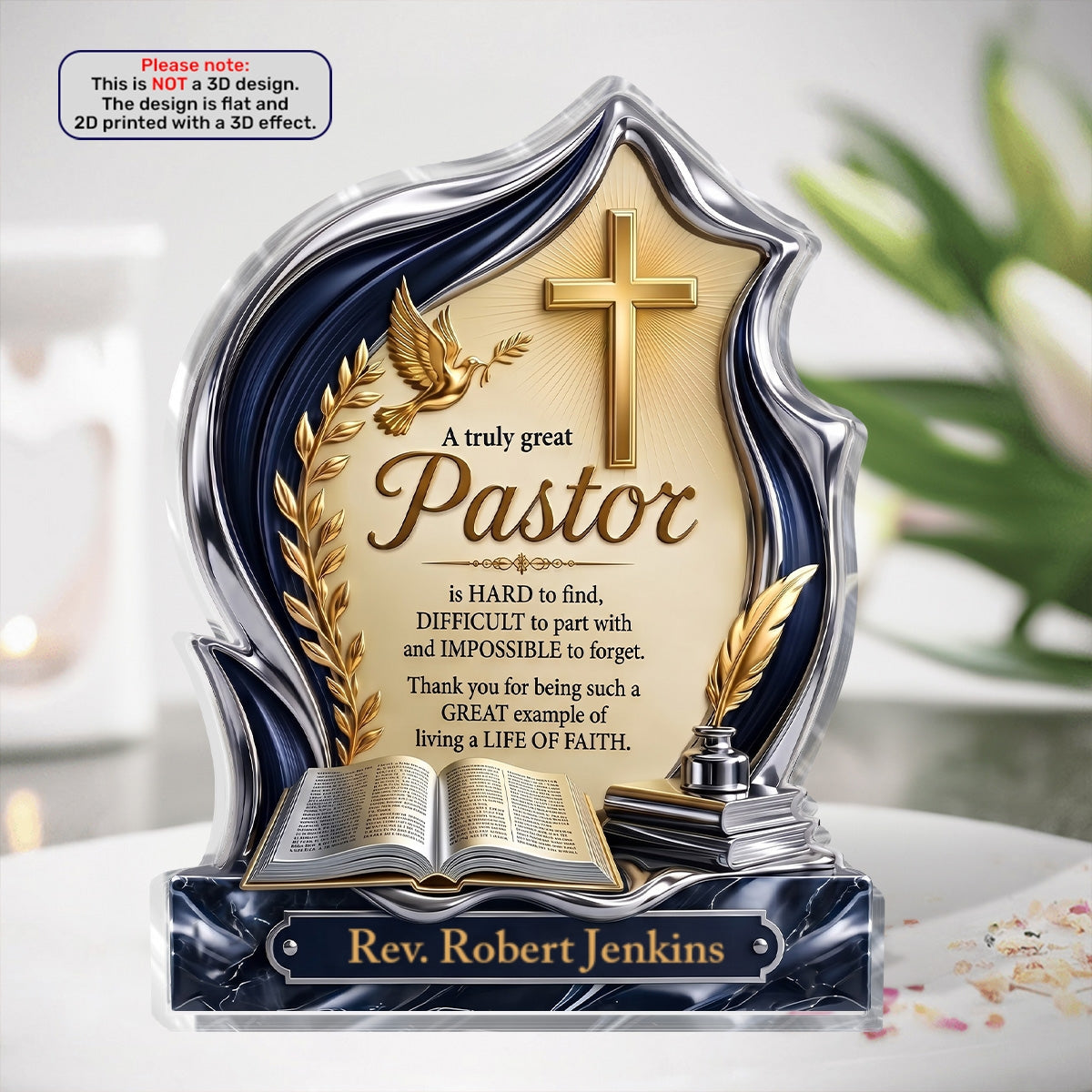 A Truly Great Pastor, Gift For Pastor | Personalized Custom Shaped Acrylic Plaque