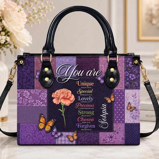 God Says You Are, Gift For Her | Personalized Leather Handbag