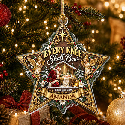 Every Knee Shall Bow, Gift For Loved One | Personalized 1-Layer Acrylic Ornament