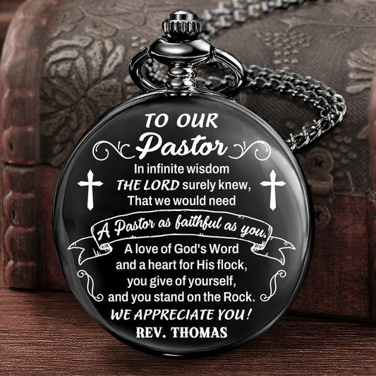 In Infinite Wisdom, Gift For Pastor - Personalized Pocket Watch
