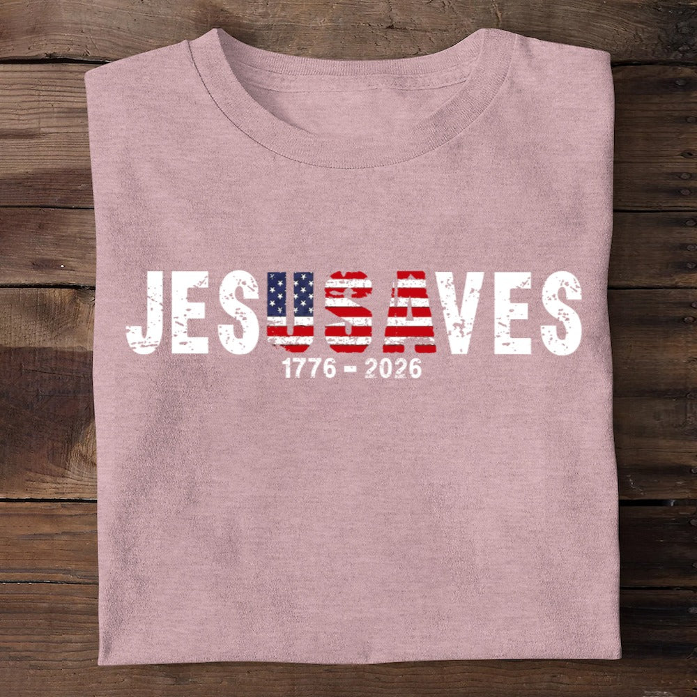 Jesus Saves USA, Patriotic Christian | 2D Unisex T-shirt