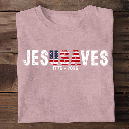 Jesus Saves USA, Patriotic Christian | 2D Unisex T-shirt
