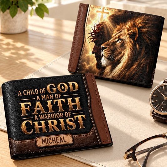 Man Of Faith, Gift For Men | Personalized Folded Wallet For Men
