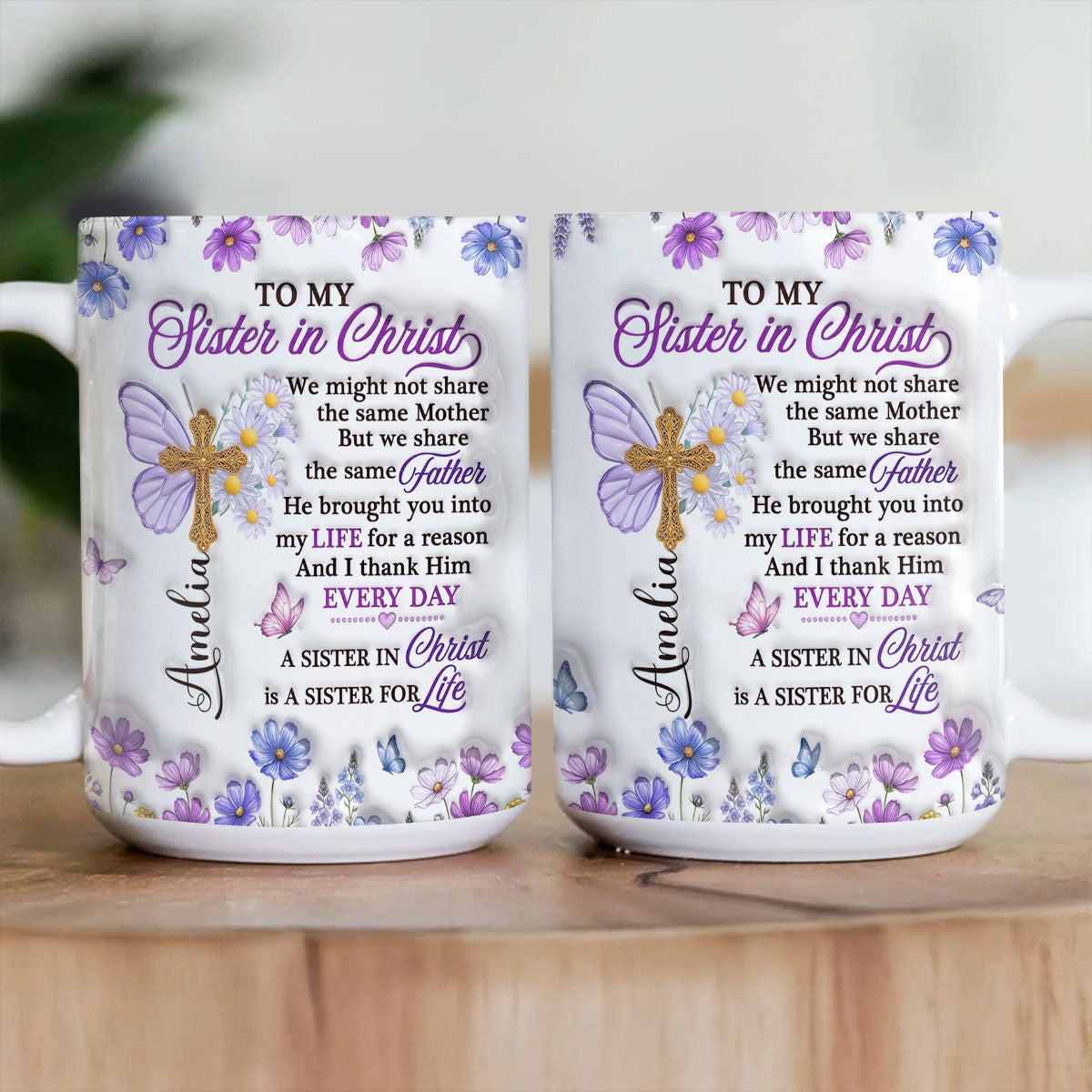 To My Sister In Christ, Gift For Sister in Christ | Personalized Ceramic Coffee Mug