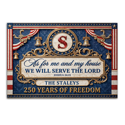 As For Me And My House We Will Serve The Lord - Personalized Doormat