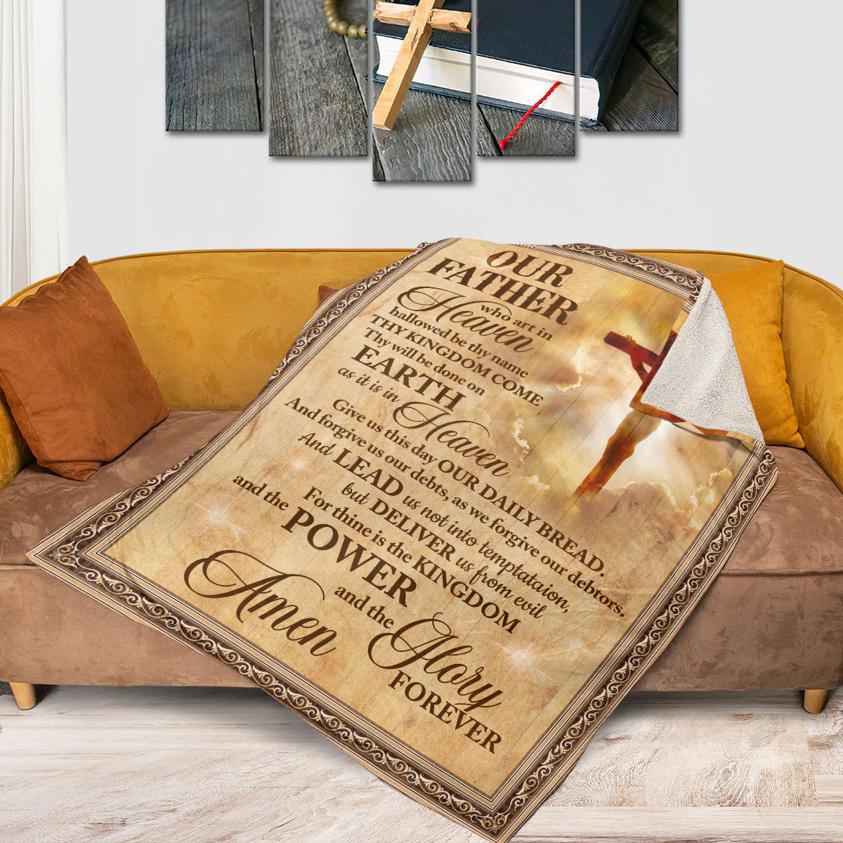 Give Us This Day Our Daily Bread - Christian Fleece Blanket