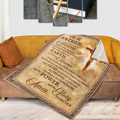 Give Us This Day Our Daily Bread - Christian Fleece Blanket