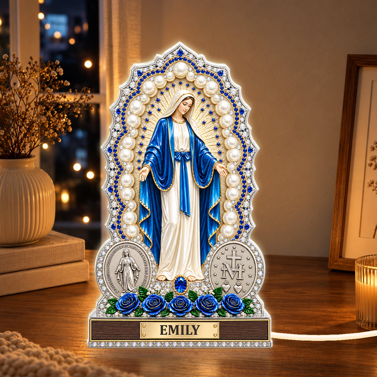 Our Lady Of Grace, Christian Gifts For Mom, Daughter, Grandma, Sister, Wife | Personalized Light Box