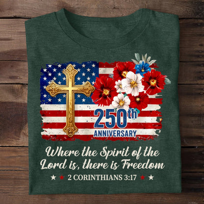 Freedom Christian America 250th Anniversary, Patriotic Christian | 2D Unisex T-shirt