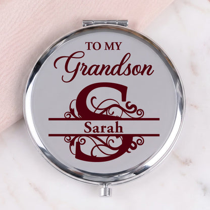 To My Granddaughter Never Forget How Much I Love You, Gift For Granddaughter | Personalized Circle Metallic Mirror