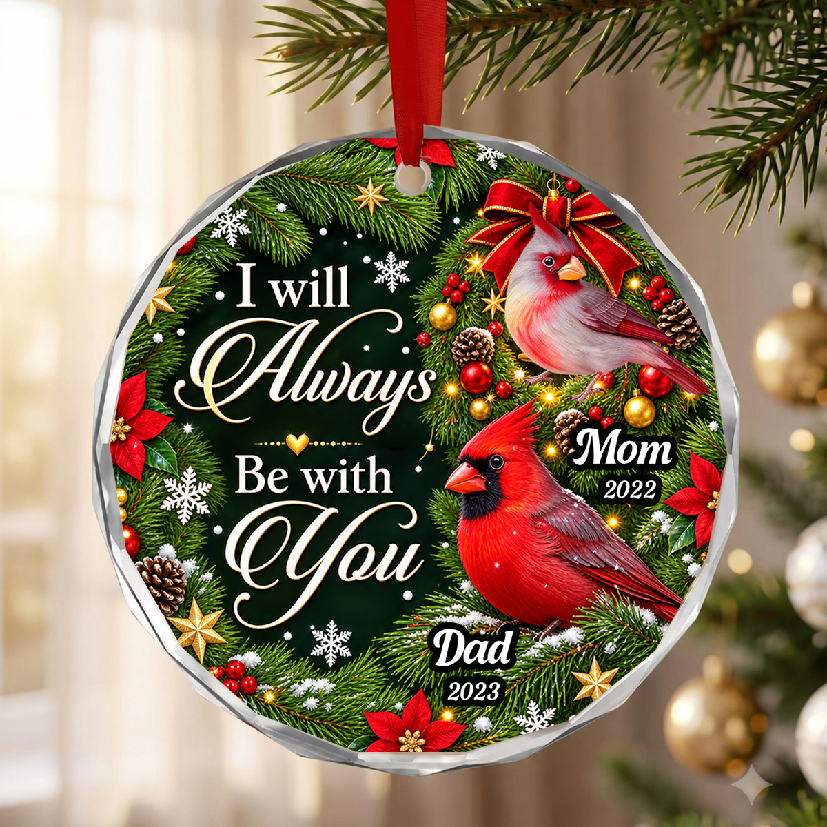 I Know Heaven Is A Beautiful Place For Loss Of Mom Dad, Memorial Gift For Mom Or Dad - Personalized Heart Shaped Glass Ornament