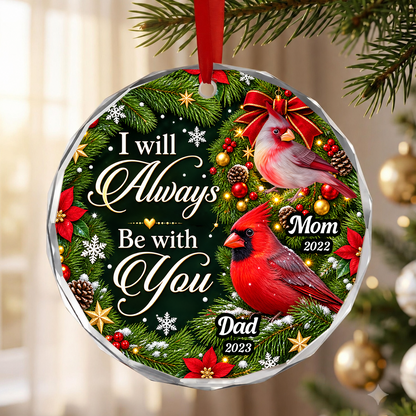 I Know Heaven Is A Beautiful Place For Loss Of Mom Dad, Memorial Gift For Mom Or Dad - Personalized Heart Shaped Glass Ornament