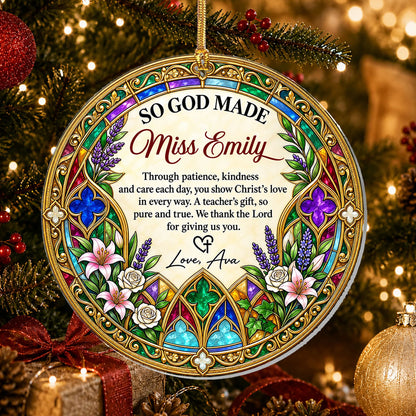 Christ's Love In Every Way, Gift For Teacher | Personalized Suncatcher Ornament