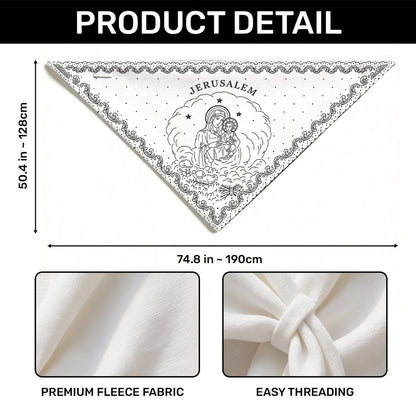 Our Lady Of Jerusalem, Gift For Her - Personalized Shawl Wrap