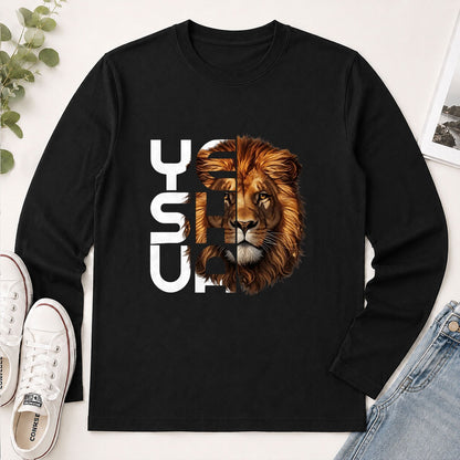 Yeshua Lion Of Judah, Christian Gift - 2D Unisex Long Sleeve