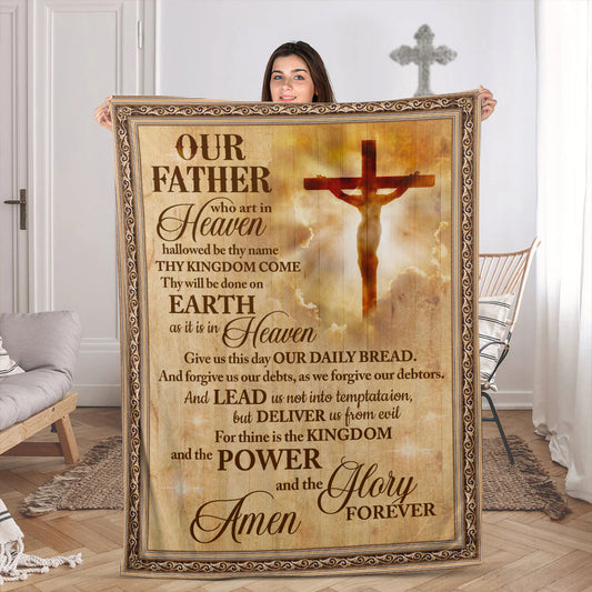Give Us This Day Our Daily Bread - Christian Fleece Blanket