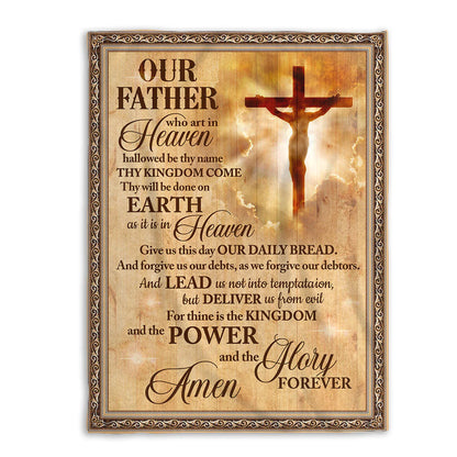 Give Us This Day Our Daily Bread - Christian Fleece Blanket