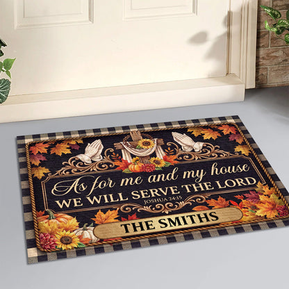 Serving The Lord Through Every Season, Gift For Family | Personalized Doormat