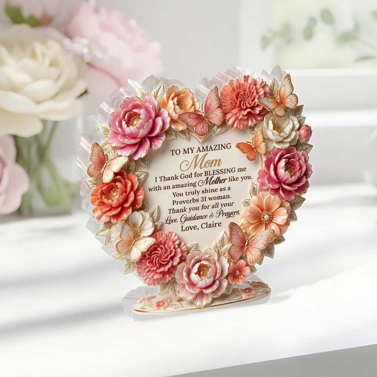To My Amazing Mom | Personalized Custom Shaped Acrylic Plaque