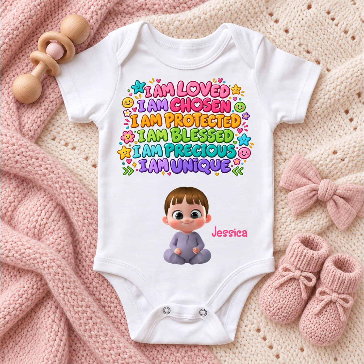I am Loved, Gift For Baby | Personalized Custom Baby Onesie