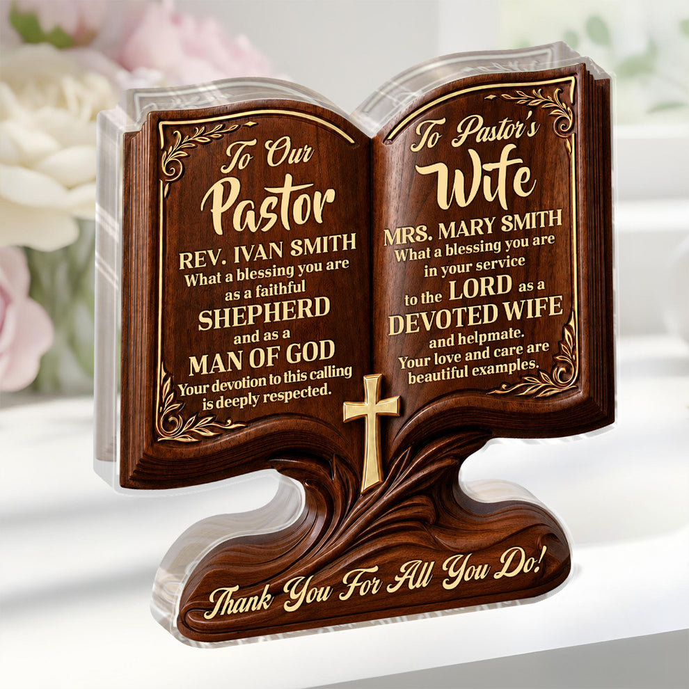 Two Hearts One Calling, Gift For Pastor Wife | Personalized Custom Shaped Acrylic Plaque