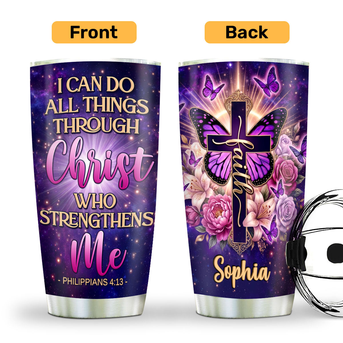 I Can Do All Things Through Christ | Personalized Stainless Steel Tumbler